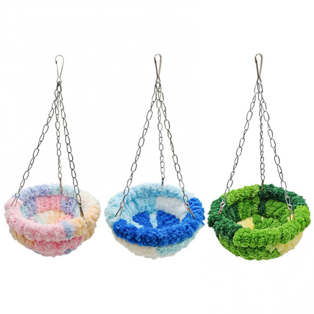 Hanging Birds Bed Parrot Nest Bed with Chains Hook Birdcage Swing Plush Hammock House for Parakeets Cockatiels Budgies Lovebirds Conures 