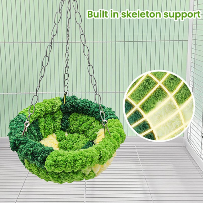 Hanging Birds Bed Parrot Nest Bed with Chains Hook Birdcage Swing Plush Hammock House for Parakeets Cockatiels Budgies Lovebirds Conures 