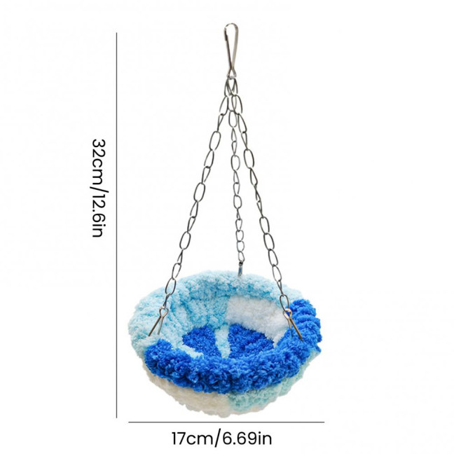 Hanging Birds Bed Parrot Nest Bed with Chains Hook Birdcage Swing Plush Hammock House for Parakeets Cockatiels Budgies Lovebirds Conures 