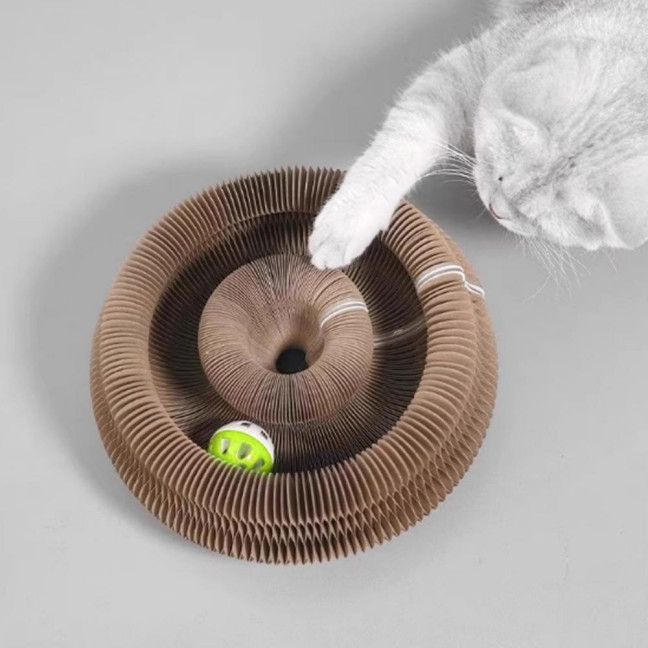 Cat Scratcher Accordion Toy Changeable Interactive Cat Scratching Board with Bell Ball Foldable Corrugated Paper Scratch Toy for Indoor Cats Anxiety Relief Entertainment Cat Scratcher Accordion Toy Changeable Interactive Cat Scratching Board with Bell Ball Foldable Corrugated Paper Scratch Toy for Indoor Cats Anxiety Relief Entertainment