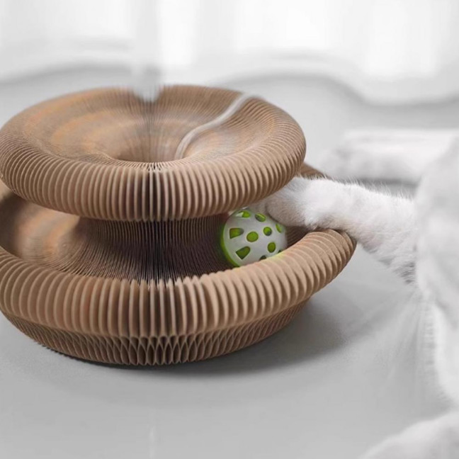 Cat Scratcher Accordion Toy Changeable Interactive Cat Scratching Board with Bell Ball Foldable Corrugated Paper Scratch Toy for Indoor Cats Anxiety Relief Entertainment Cat Scratcher Accordion Toy Changeable Interactive Cat Scratching Board with Bell Ball Foldable Corrugated Paper Scratch Toy for Indoor Cats Anxiety Relief Entertainment