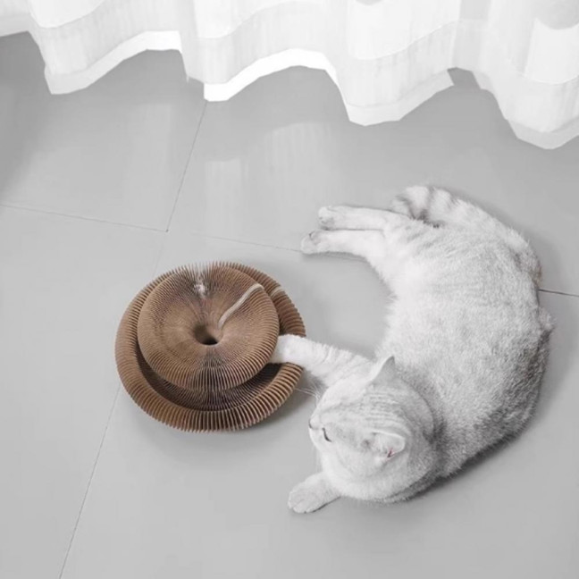 Cat Scratcher Accordion Toy Changeable Interactive Cat Scratching Board with Bell Ball Foldable Corrugated Paper Scratch Toy for Indoor Cats Anxiety Relief Entertainment Cat Scratcher Accordion Toy Changeable Interactive Cat Scratching Board with Bell Ball Foldable Corrugated Paper Scratch Toy for Indoor Cats Anxiety Relief Entertainment