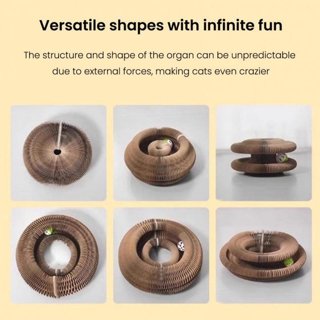 Cat Scratcher Accordion Toy Changeable Interactive Cat Scratching Board with Bell Ball Foldable Corrugated Paper Scratch Toy for Indoor Cats Anxiety Relief Entertainment Cat Scratcher Accordion Toy Changeable Interactive Cat Scratching Board with Bell Ball Foldable Corrugated Paper Scratch Toy for Indoor Cats Anxiety Relief Entertainment