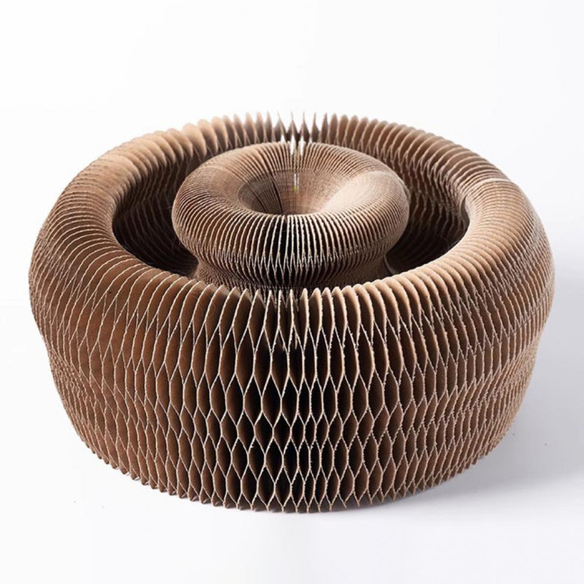 Cats Accordion Scratch Toy Foldable Interactive Cat Scratch Board with Bell Ball Portable Changeable Cat Scratcher for Indoor Cat Exercise Anxiety Relief 