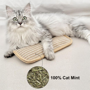 Cat Scratch Mat Cat Toy Sisal Scratcher Pillow Stuffed with Catnip Safe Nail File for Indoor Cats Kitten Training Entertainment Health