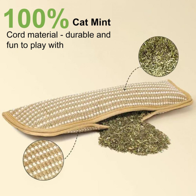 Cat Scratch Mat Cat Toy Sisal Scratcher Pillow Stuffed with Catnip Safe Nail File for Indoor Cats Kitten Training Entertainment Health