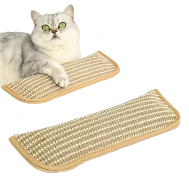 Cat Scratch Mat Cat Toy Sisal Scratcher Pillow Stuffed with Catnip Safe Nail File for Indoor Cats Kitten Training Entertainment Health