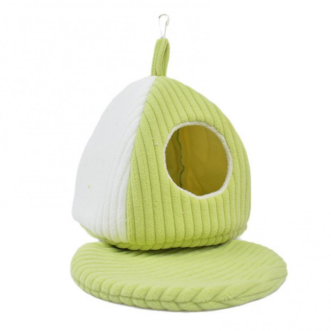 Hanging Birds Nest Winter Warm Parrot Nest with Mat Birdcage Plush Hammock Bed for Parakeets Cockatiels Budgies Conures 