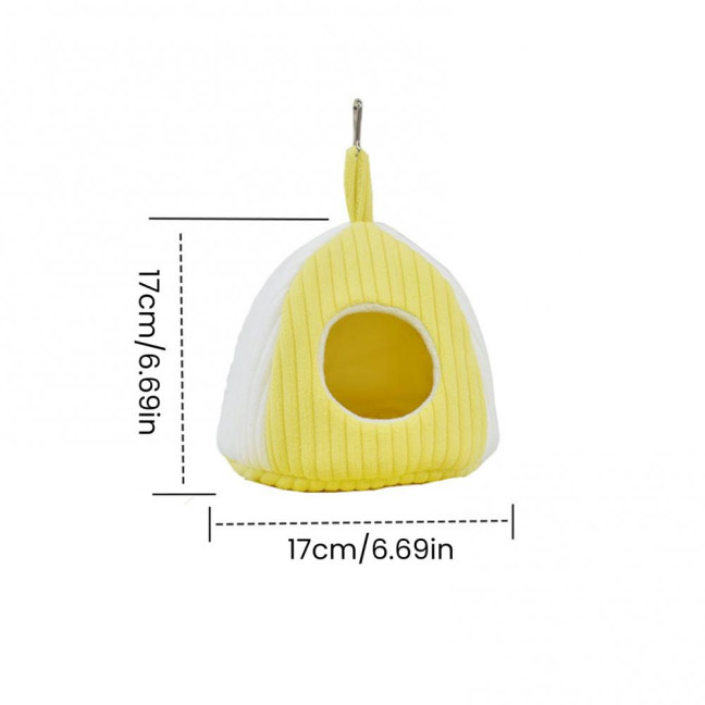 Hanging Birds Nest Winter Warm Parrot Nest with Mat Birdcage Plush Hammock Bed for Parakeets Cockatiels Budgies Conures 