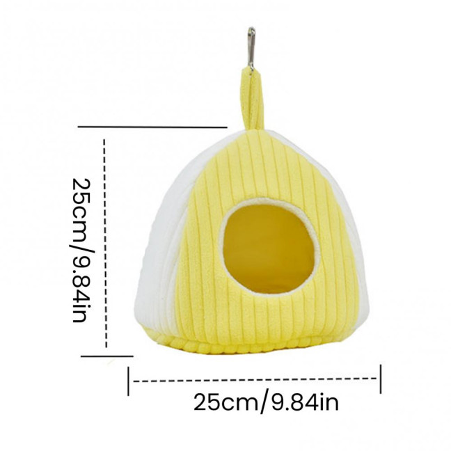 Hanging Birds Nest Winter Warm Parrot Nest with Mat Birdcage Plush Hammock Bed for Parakeets Cockatiels Budgies Conures 