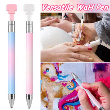 Rhinestone Picker Refillable Wax Pen DIY Nail Art Rhinestone Painting Decoration Dotting Wax Pen Rotatable Rhinestone Pick-up Tools with Refill 