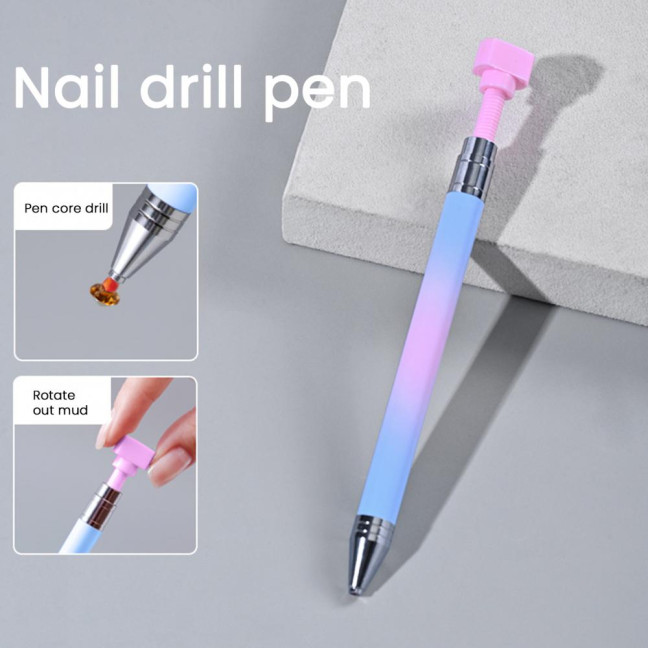 Rhinestone Picker Refillable Wax Pen DIY Nail Art Rhinestone Painting Decoration Dotting Wax Pen Rotatable Rhinestone Pick-up Tools with Refill 