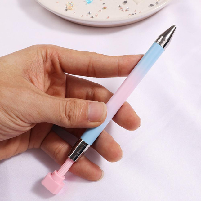 Rhinestone Picker Refillable Wax Pen DIY Nail Art Rhinestone Painting Decoration Dotting Wax Pen Rotatable Rhinestone Pick-up Tools with Refill 