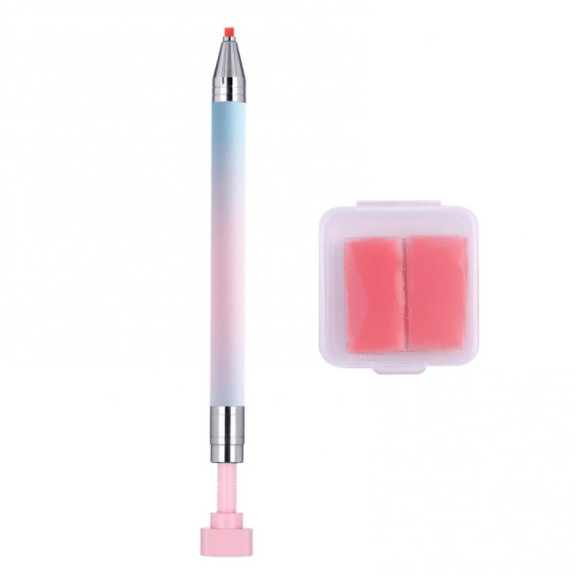 Rhinestone Picker Refillable Wax Pen DIY Nail Art Rhinestone Painting Decoration Dotting Wax Pen Rotatable Rhinestone Pick-up Tools with Refill 