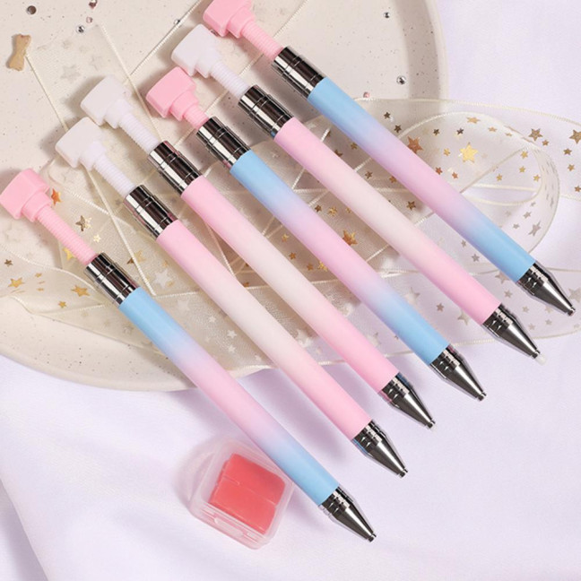 Rhinestone Picker Refillable Wax Pen DIY Nail Art Rhinestone Painting Decoration Dotting Wax Pen Rotatable Rhinestone Pick-up Tools with Refill 