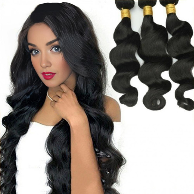 16/18/20/22/24 Inches Women Body Wave Bundles Natural Looking High Temperature Fiber Black Long Wavy Hair Bundles Synthetic Hair Extension 