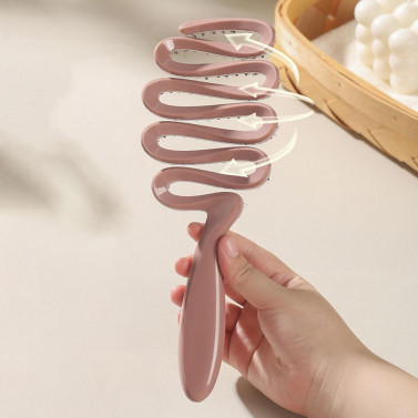 Boar Bristle Hair Brush Portable Anti-static Vented Hair Paddle Brush Women Scalp Massage Hair Voluming Styling Detangling Comb 