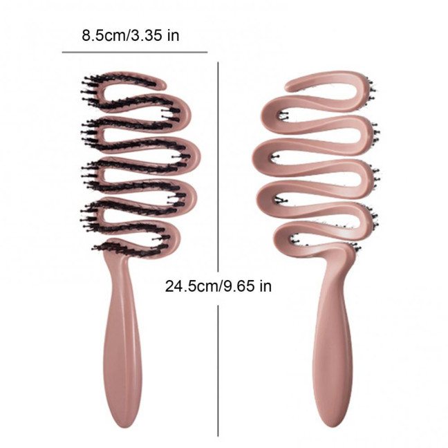 Boar Bristle Hair Brush Portable Anti-static Vented Hair Paddle Brush Women Scalp Massage Hair Voluming Styling Detangling Comb 