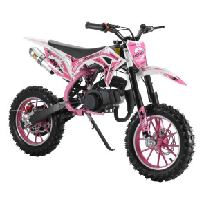 49cc 2-Stroke Kids Dirt Bike, Gas Power Motocross, Off Road Mini Motorcycle, Children Pocket Motorbike with Front Rear Disc Brakes, Pull Start