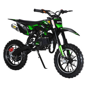 Mini Kid Dirt Bike, 49CC 2-Stroke Gas Powered Motorcycle with Off-Rode Tire, Front Rear Disc Brakes, Shock Absorption Pocket Motorbike, Up to 25 Mph, Max Load 330 LBS