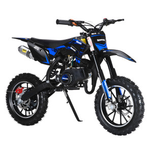Mini Kid Dirt Bike, 49CC 2-Stroke Gas Powered Motorcycle with Off-Rode Tire, Front Rear Disc Brakes, Shock Absorption Pocket Motorbike, Up to 25 Mph, Max Load 330 LBS
