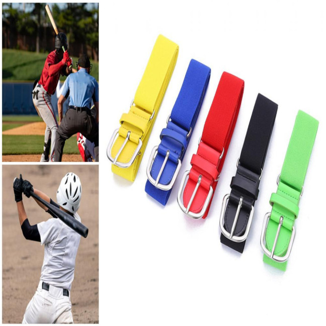 Adult Baseball Belt Elastic Band Adjustable Length Imitation Leather Baseball Softball Belt Unisex Vibrant Color Waistband