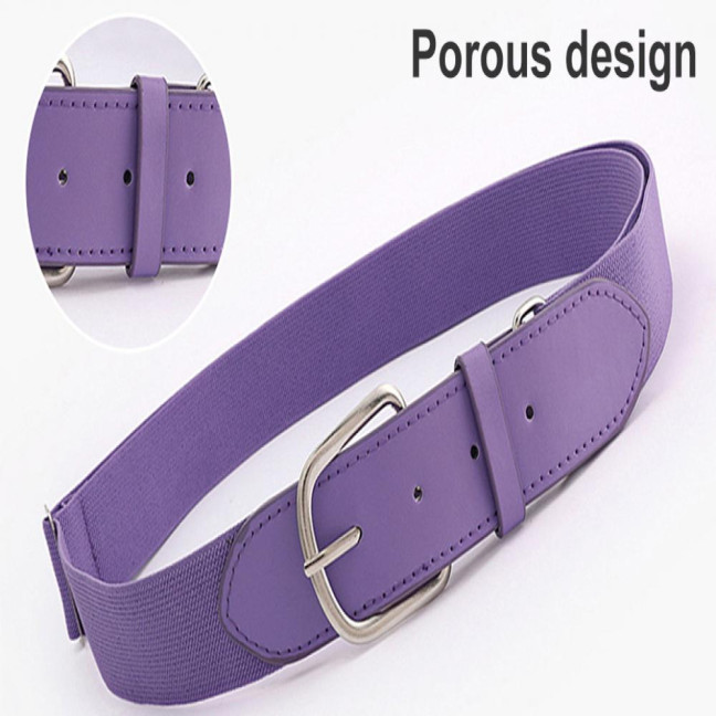 Adult Baseball Belt Elastic Band Adjustable Length Imitation Leather Baseball Softball Belt Unisex Vibrant Color Waistband