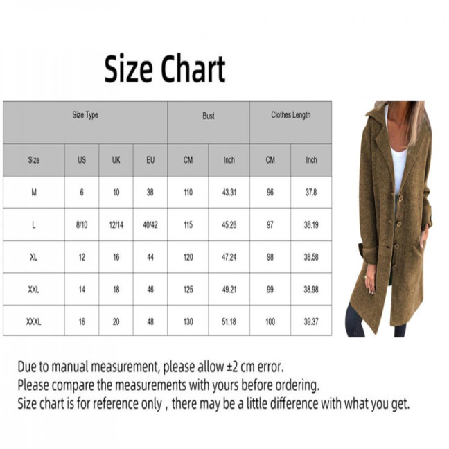 Autumn Winter Women Jacket Turn-down Collar Single-breasted Long Sleeves Loose Solid Color Woolen Coat Pockets Mid Length Commuting Dating Overcoat Autumn Winter Women Jacket Turn-down Collar Single-breasted Long Sleeves Loose Solid Color Woolen Coat Pockets Mid Length Commuting Dating Overcoat