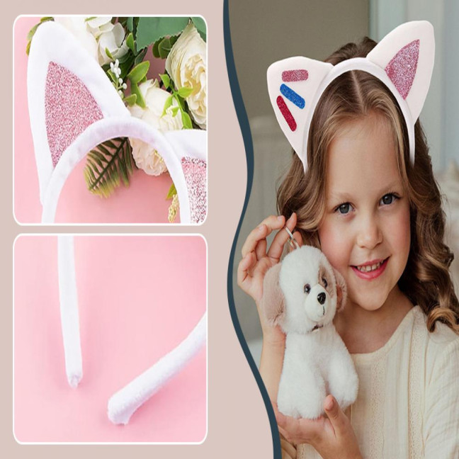 Cat Ears Hair Hoop Plush Sequins Cat Party Decoration Hairband Birthday Party Supplies Versatile Accessories Cat Ears Hair Hoop Plush Sequins Cat Party Decoration Hairband Birthday Party Supplies Versatile Accessories
