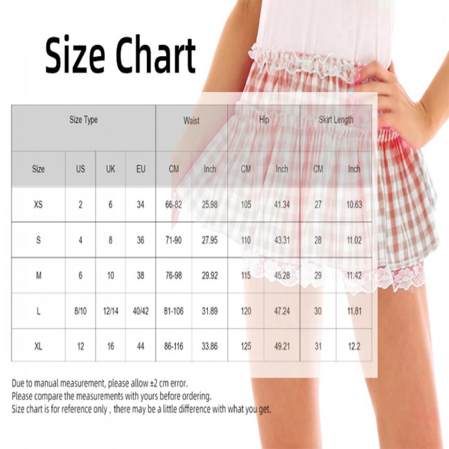 Mini Skirt Mid-rise Elastic Waist Plaid Print Lace Stitching Ruffle Short Skirt A-Line Halloween Cosplay Role-Playing Skirt Mini Skirt Mid-rise Elastic Waist Plaid Print Lace Stitching Ruffle Short Skirt A-Line Halloween Cosplay Role-Playing Skirt