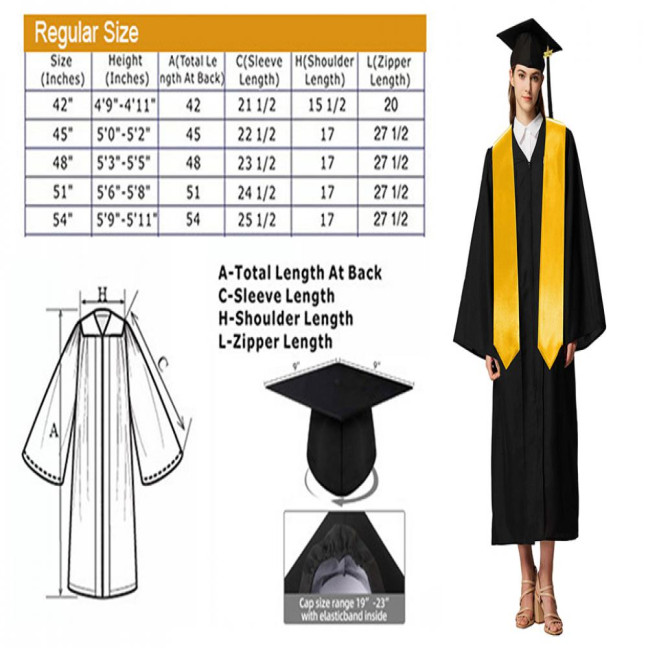 3 Pcs/Set Graduation Costume Matte Graduation Cap Shoulder Stoles And Gown Set Unisex Loose Fit Gown for High School College Postgrad Graduation Ceremonies