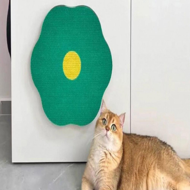 Self-Adhesive Cat Scratch Pad Wall Floor Mounted Cat Scratching Board Flower Shape Cat Scratcher for Couch Carpets Doors Furniture Protection