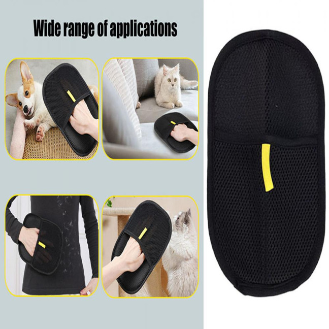 Electrostatic Pet Fur Gloves Pet Hair Remover Grooming Shedding Gloves for Cats Dogs Rabbits Reusable Fingerless Cleaning Mitt for Furniture Carpet Couch Car Seat