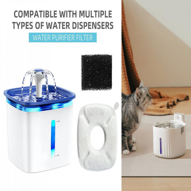 Cat Water Fountain Replacement Filter 3 Layer Filtration System with Sponges for 67oz 95oz 135oz Automatic Cat Water Dispenser Cat Water Fountain Replacement Filter 3 Layer Filtration System with Sponges for 67oz 95oz 135oz Automatic Cat Water Dispenser