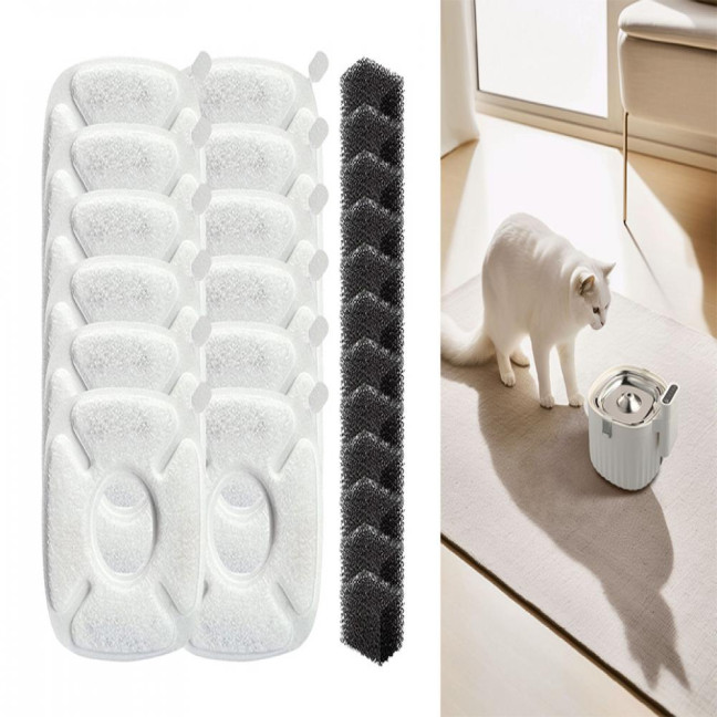 Cat Water Fountain Replacement Filter 3 Layer Filtration System with Sponges for 67oz 95oz 135oz Automatic Cat Water Dispenser Cat Water Fountain Replacement Filter 3 Layer Filtration System with Sponges for 67oz 95oz 135oz Automatic Cat Water Dispenser