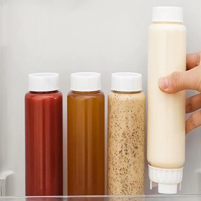 Honey Dispenser Squeeze Bottle BPA-Free Salad Dressing Dispenser Reusable Syrup Container for Portion Control