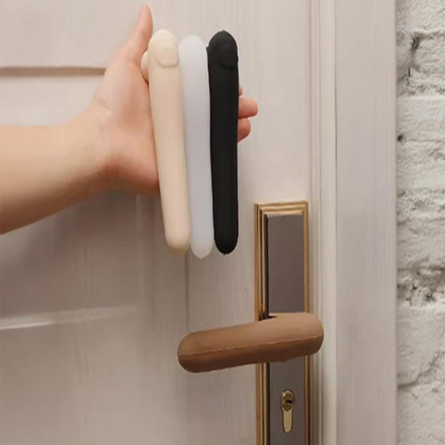 2Pcs Silicone Door Handle Covers Universal Anti-Collision Anti-Static Safety Door Lever Grip Handle Cover Bumper Protectors Cushions 