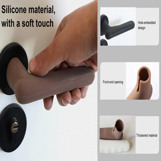 2Pcs Silicone Door Handle Covers Universal Anti-Collision Anti-Static Safety Door Lever Grip Handle Cover Bumper Protectors Cushions 