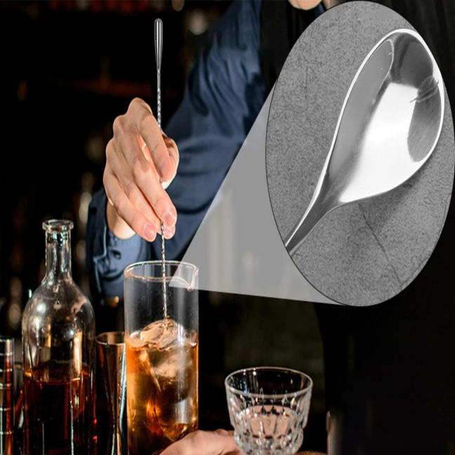 Cocktail Mixing Spoons Long Handle Bar Spoon Bartender Drink Stirrer Barista Mixing Tool for Home Bar Ice Cream Smoothies