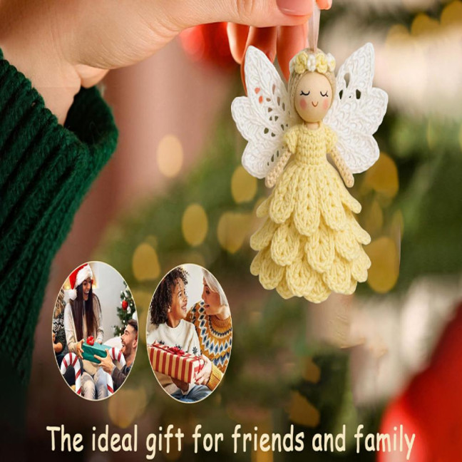 1/2 Sets DIY Crochet Angel Ornament Kit Beginners Handmade Angel Girl Decoration Yarn Craft Christmas Tree Hanging Crocheting Angel Doll Holiday Gift 1/2 Sets DIY Crochet Angel Ornament Kit Beginners Handmade Angel Girl Decoration Yarn Craft Christmas Tree Hanging Crocheting Angel Doll Holiday Gift