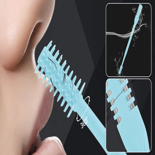 1/2/3/5/12/24Pcs Double-Head Nose Hair Trimmer Sharp Blade 360 Degree Rotating Nasal Hair Cutter Remover Men Women Manual Nose Hair Trimming Tools 