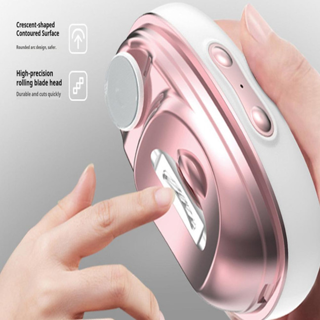 Smart Nail Clipper with LED Light USB Rechargeable Portable Electric Nail Grinder Ergonomic Design Automatic Nail Clipper 