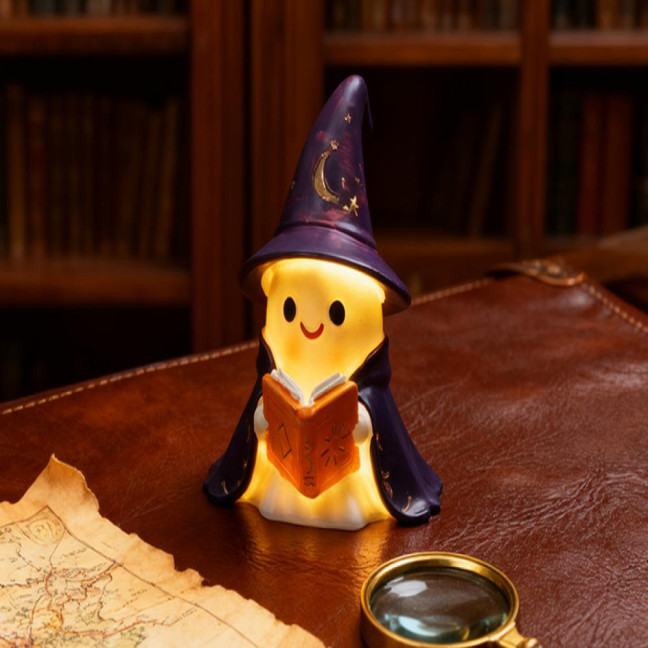 1/2Pcs Enchanting Wizard Ghost Night Light Halloween Reading Book Ghost LED Lamp Home Bedroom Kids Room Decoration Book Lovers Gift 