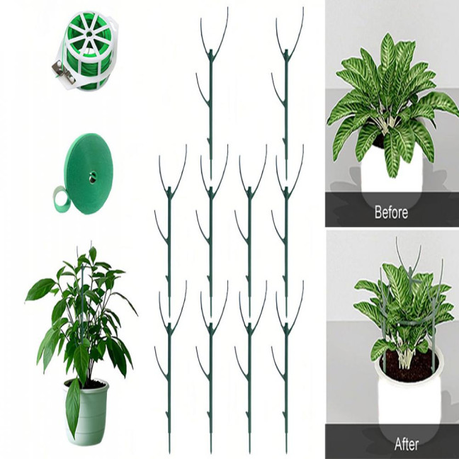3/5/10Pcs/Set Monstera Plant Support Stake Stackable Garden Plant Support Pole Indoor Outdoor Tall Potted Climbing Plant Holder Stick Moss Pole 