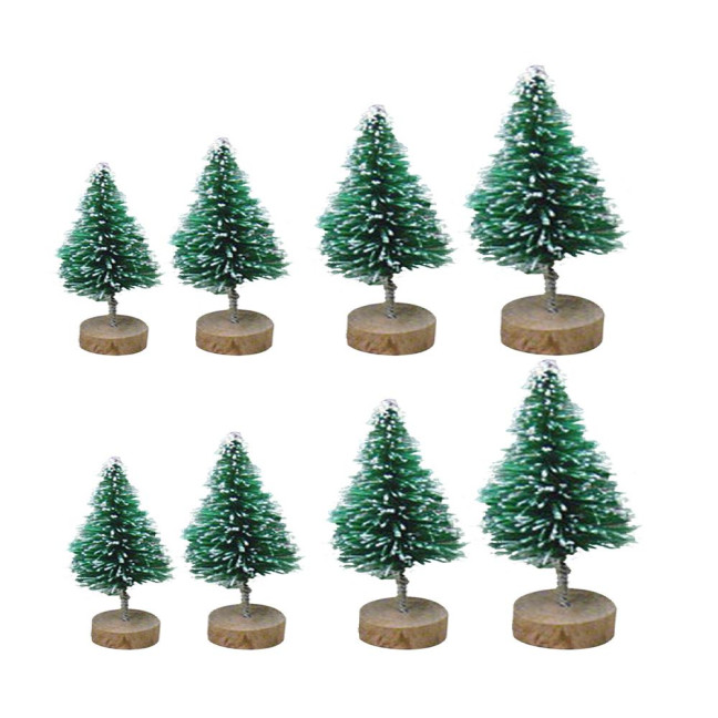 8Pcs Mini Christmas Trees Snowy Pine Xmas Party Ornament Holiday Decoration 8Pcs Mini Christmas Trees Snowy Pine Xmas Party Ornament Holiday Decoration
