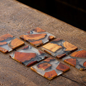 Tea Coaster Japanese Style Good Heat Insulation Natural Wooden Resin Cup Holder Creative Gasket for Tea Ceremony