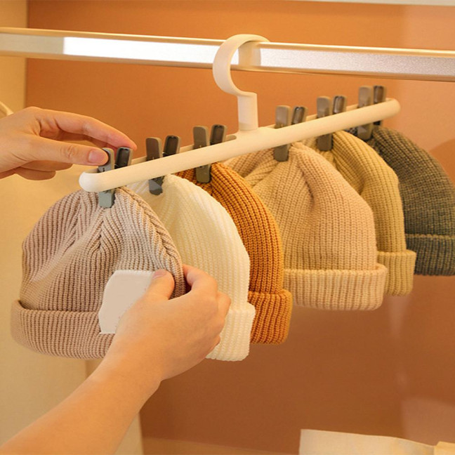 Hat Hanger 6 Clips Space-saving PP Strong Hold Baseball Cap Organizer for Closet