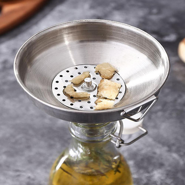 Liquid Funnel Food Grade Rust-proof Stainless Steel Oil Funnel Solid Food Powder Transfer Gadget Kitchen Tools 