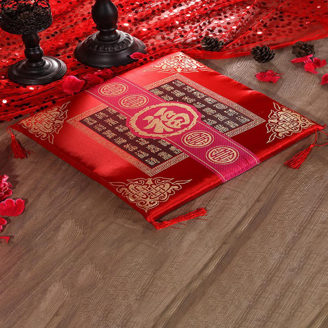 Seat Cushion Washable Tassel Design Chinese Style Embroidered Pain Relief Bay Window Cushion Photo Props 