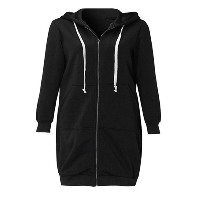Women Coat Solid Color Thick Long Sleeves Drawstring Long Lady Jacket Women Clothes